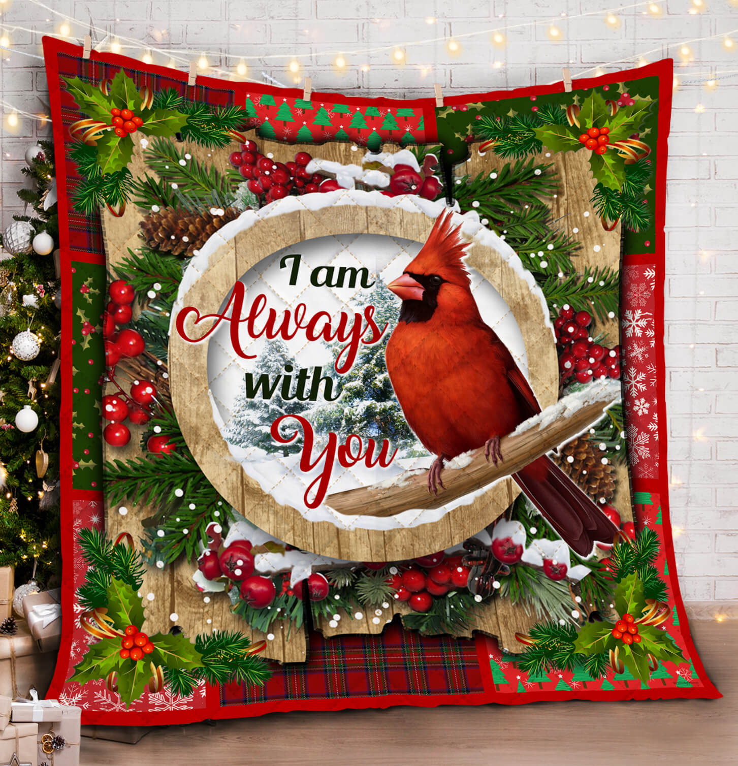 litzzy Cardinal Christmas DAC171107 Fleece Blanket Quilt Blanket   
