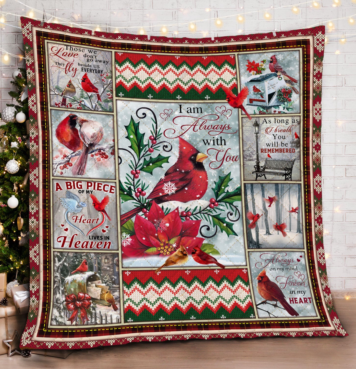 litzzy Cardinal Christmas DAC171194 Fleece Blanket Quilt Blanket   