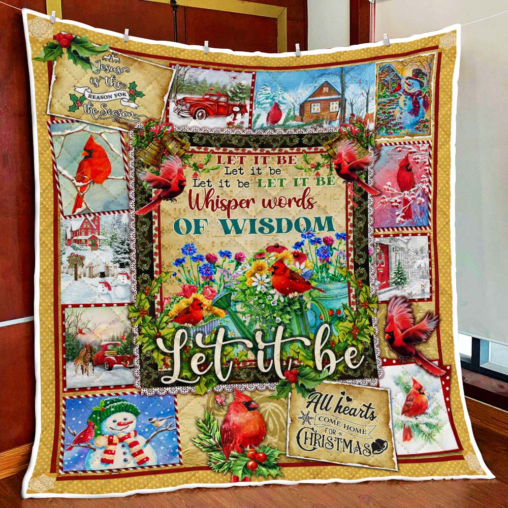 litzzy Cardinal Christmas DAC171195 Fleece Blanket Quilt Blanket   