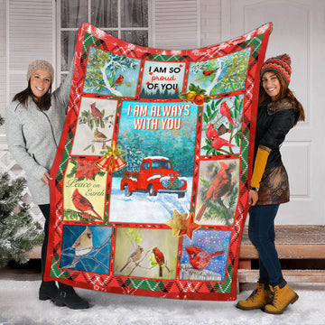 litzzy Cardinal Christmas DAC241005 Fleece Blanket Quilt Blanket   