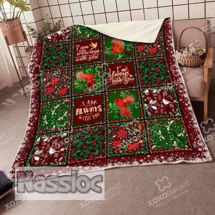 litzzy Cardinal Christmas Fleece Blanket LMC121203 Sherpa Fleece Blanket   