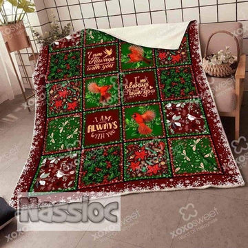 litzzy Cardinal Christmas Fleece Blanket LMC121203 Sherpa Fleece Blanket   