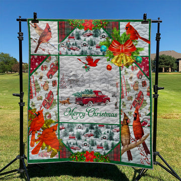 litzzy Cardinal Christmas NI2811002LD Fleece Blanket Quilt Blanket   
