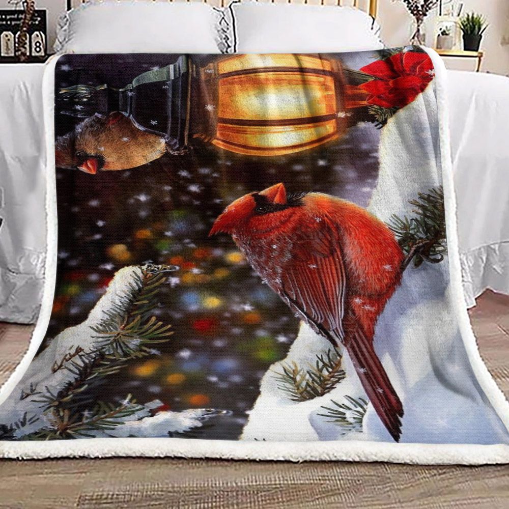 litzzy Cardinal Christmas NT2310048F Sherpa Fleece Blanket Sherpa Fleece Blanket   