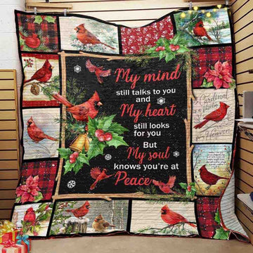 litzzy Cardinal Christmas Fleece Blanket ABC07111901 Quilt Blanket   