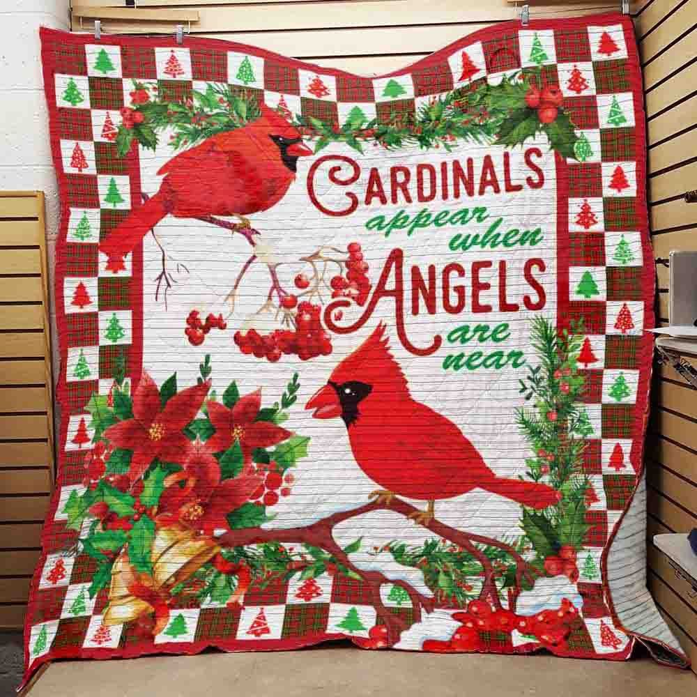litzzy Cardinal Christmas Fleece Blanket ABC07112056 Quilt Blanket   