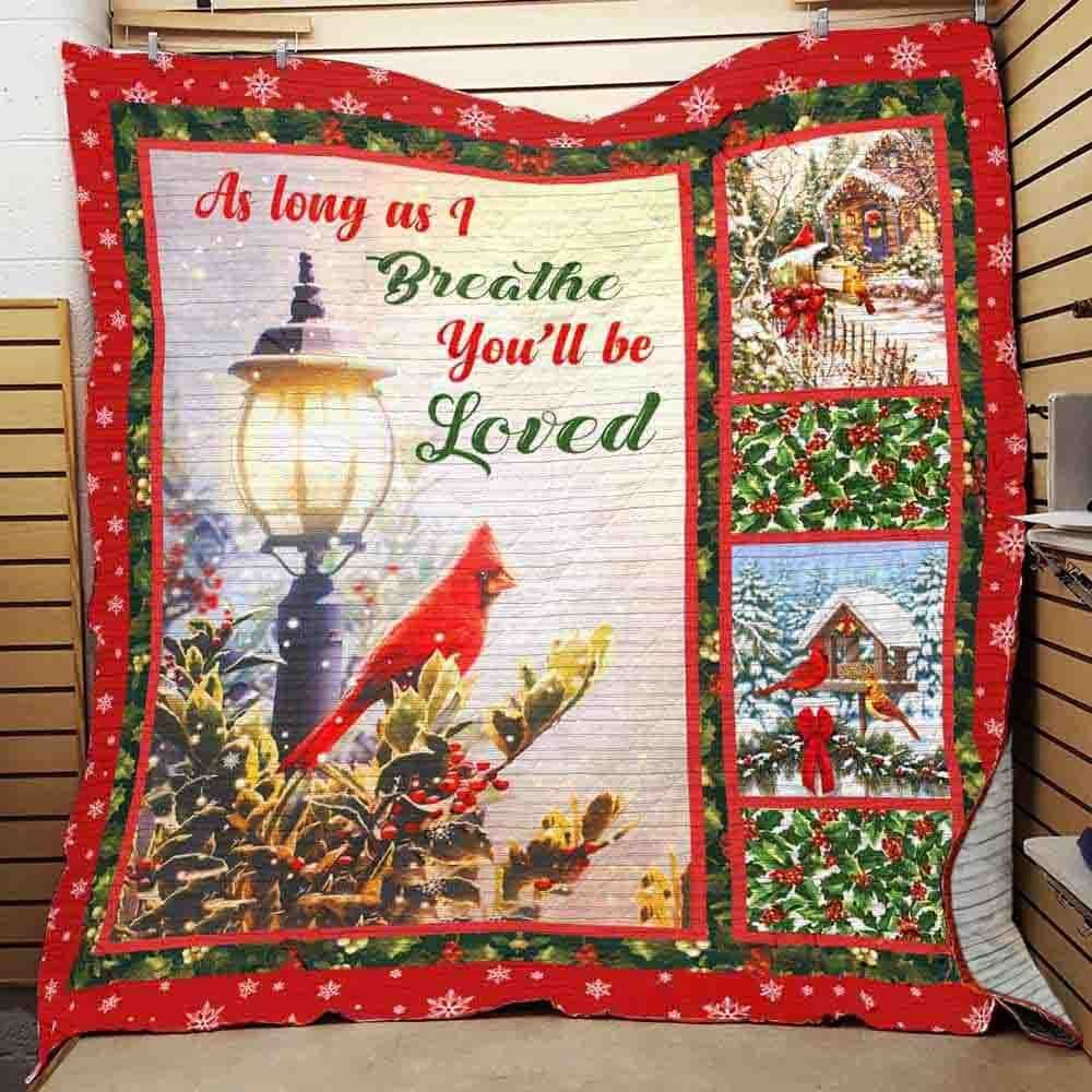 litzzy Cardinal Christmas Fleece Blanket ABC07112137 Quilt Blanket   