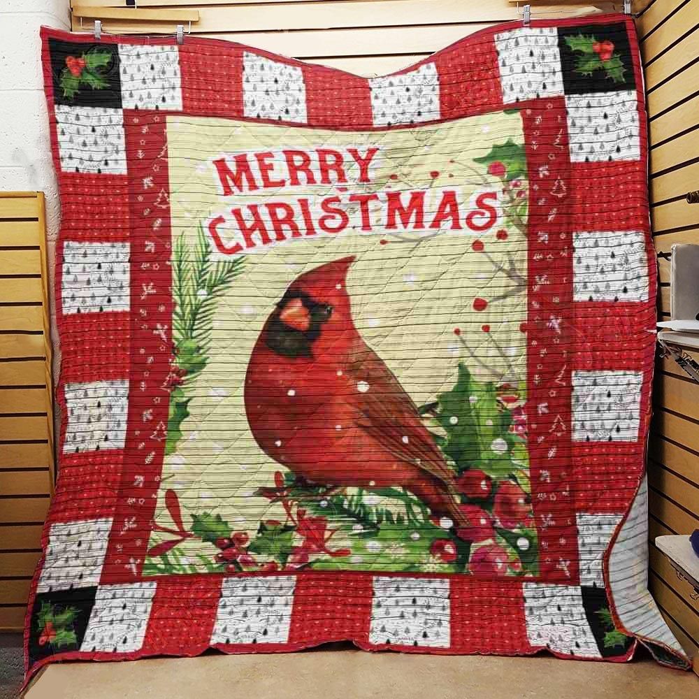 litzzy Cardinal Christmas Fleece Blanket ABC07113446 Quilt Blanket   