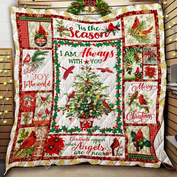 litzzy Cardinal Christmas Fleece Blanket ABC081102 Quilt Blanket   