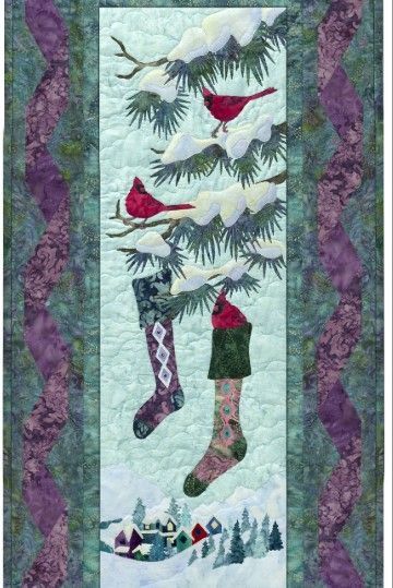 litzzy Cardinal Christmas Stocking CLT2011027H Fleece Blanket Quilt Blanket   