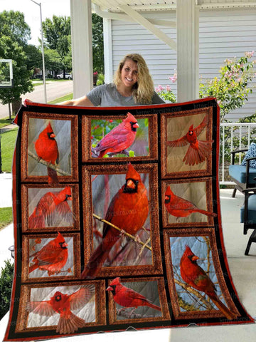 litzzy Cardinal Red Cardinal Ql Fleece Blanket Christmas Christmas Gifts Merry Christmas Holiday Gifts Gift Dhc03011178Dd Quilt Blanket   