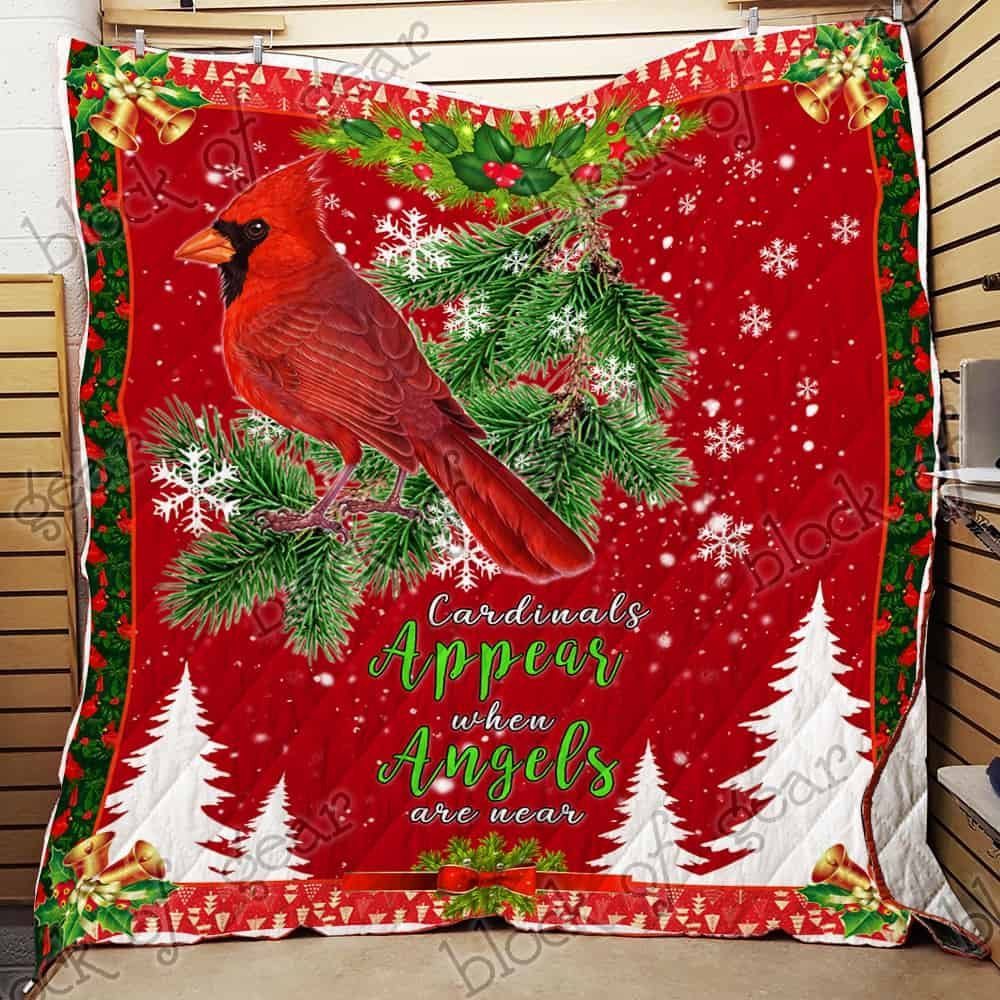litzzy Cardinals Christmas CL18100148MDQ Fleece Blanket Quilt Blanket   