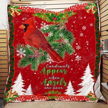 litzzy Cardinals Christmas CL18100148MDQ Fleece Blanket Quilt Blanket   