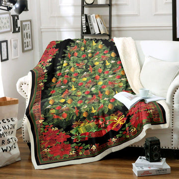 litzzy Cardinals Christmas TT0711016TT Sherpa Fleece Blanket Sherpa Fleece Blanket   