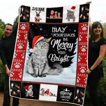 litzzy Cat Christmas AM2810625CL Sherpa Fleece Blanket Sherpa Fleece Blanket   