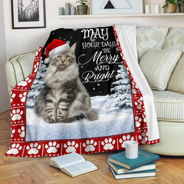 litzzy Cat Christmas CL05120065MDF Sherpa Fleece Blanket Sherpa Fleece Blanket   
