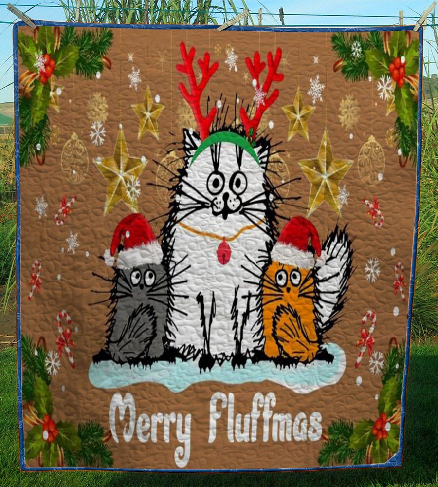litzzy Cat Christmas CL11110088MDQ Fleece Blanket Quilt Blanket   