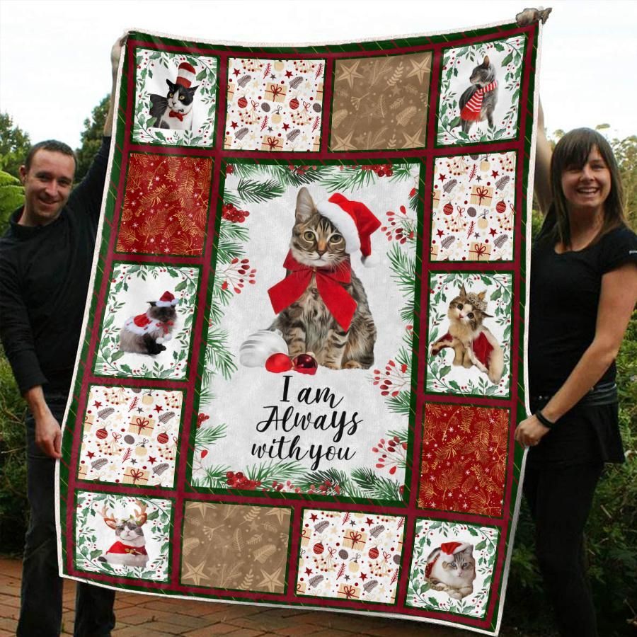 litzzy Cat Christmas CL20110368MDF Sherpa Fleece Blanket Sherpa Fleece Blanket   