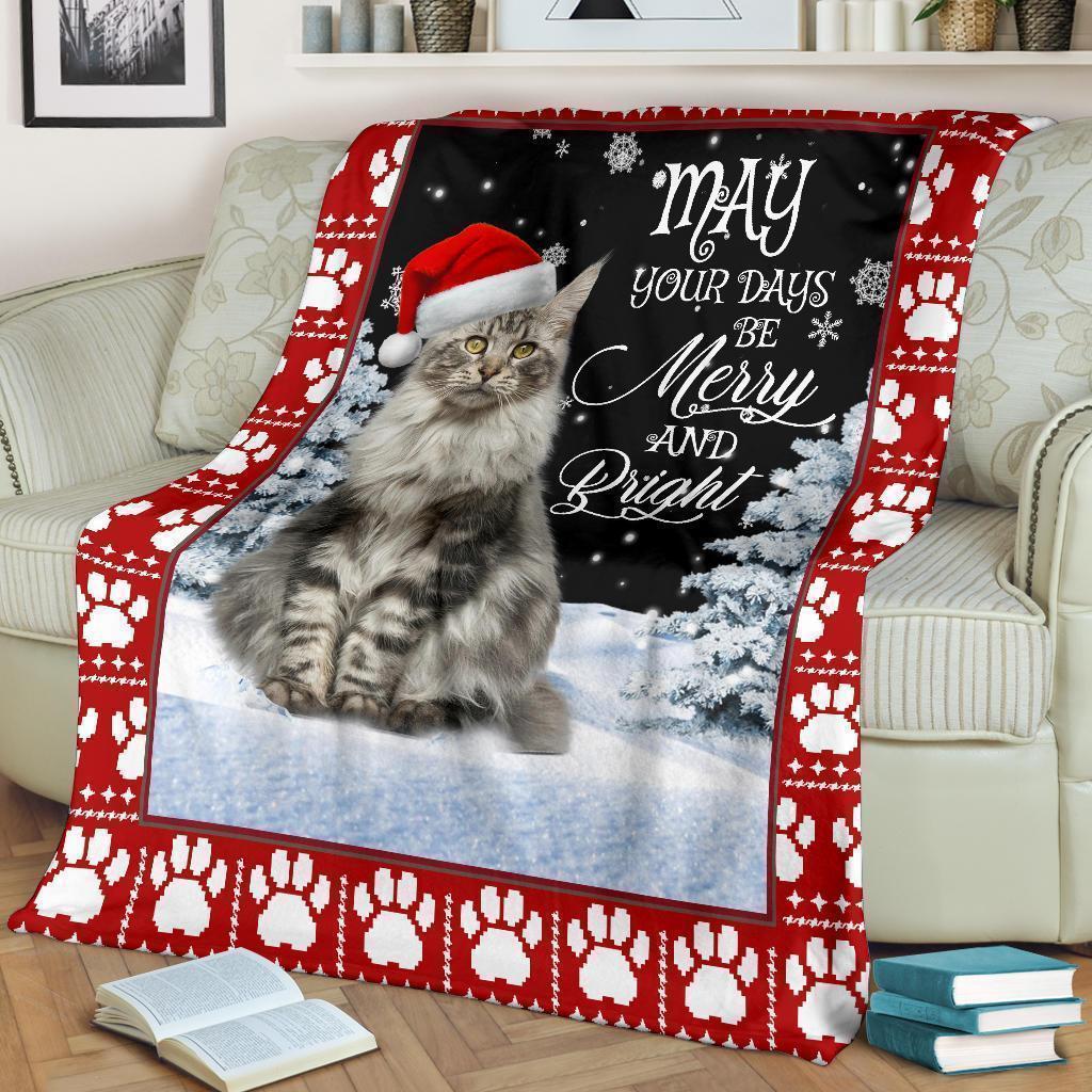 litzzy Cat Christmas DAC101102 Fleece Blanket Sherpa Fleece Blanket   