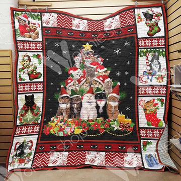 litzzy Cat Christmas DHC15100077MDQ Fleece Blanket Quilt Blanket   
