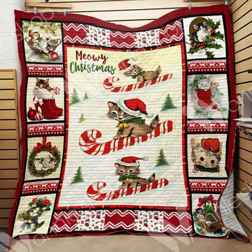 litzzy Cat Christmas DHC15100079MDQ Fleece Blanket Quilt Blanket   