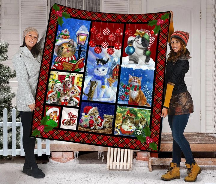 litzzy Cat Christmas DTC2311791 Fleece Blanket Quilt Blanket   