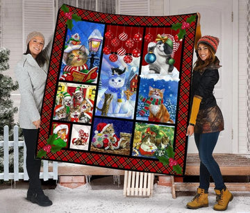 litzzy Cat Christmas DTC2311791 Fleece Blanket Quilt Blanket   