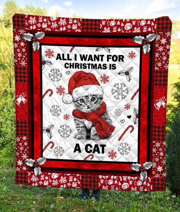 litzzy Cat Christmas DTC2311793 Fleece Blanket Quilt Blanket   