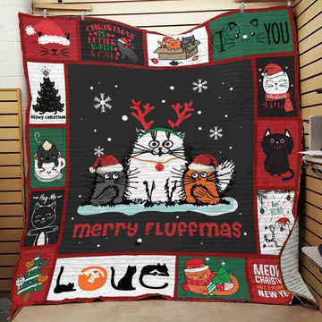 litzzy Cat Christmas GS-CL-KC0408 Fleece Blanket Quilt Blanket   