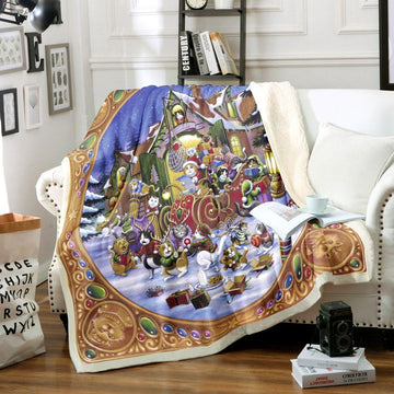 litzzy Cat Christmas NN2910006TT Sherpa Fleece Sherpa Fleece Blanket   