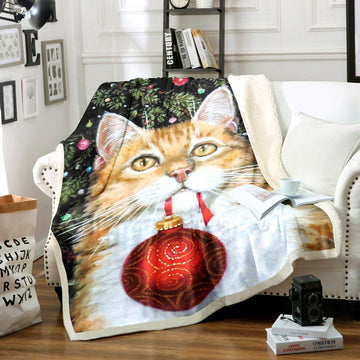 litzzy Cat Christmas TT1311027TT Sherpa Fleece Blanket Sherpa Fleece Blanket   