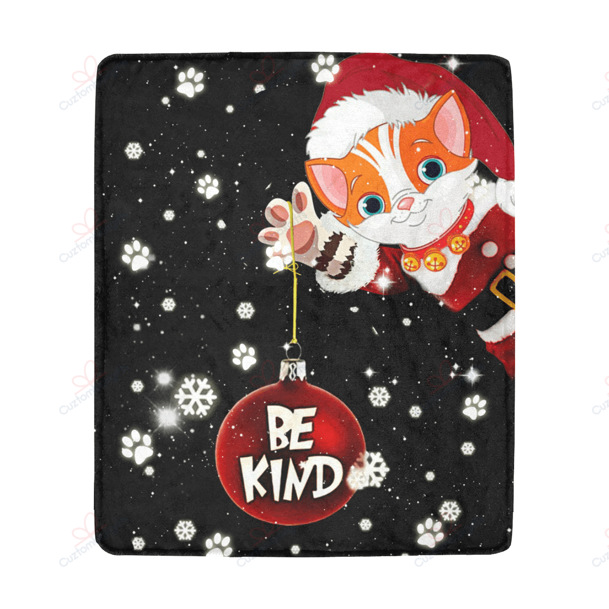 litzzy Cat Christmas Xmas AM0211738CL Sherpa Fleece Blanket Sherpa Fleece Blanket   