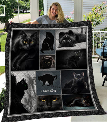 litzzy Cat Cute Black Cat 2311 Fleece Blanket Christmas Christmas Gifts Merry Christmas Holiday Gifts Gift Dhc03011330Dd Quilt Blanket   