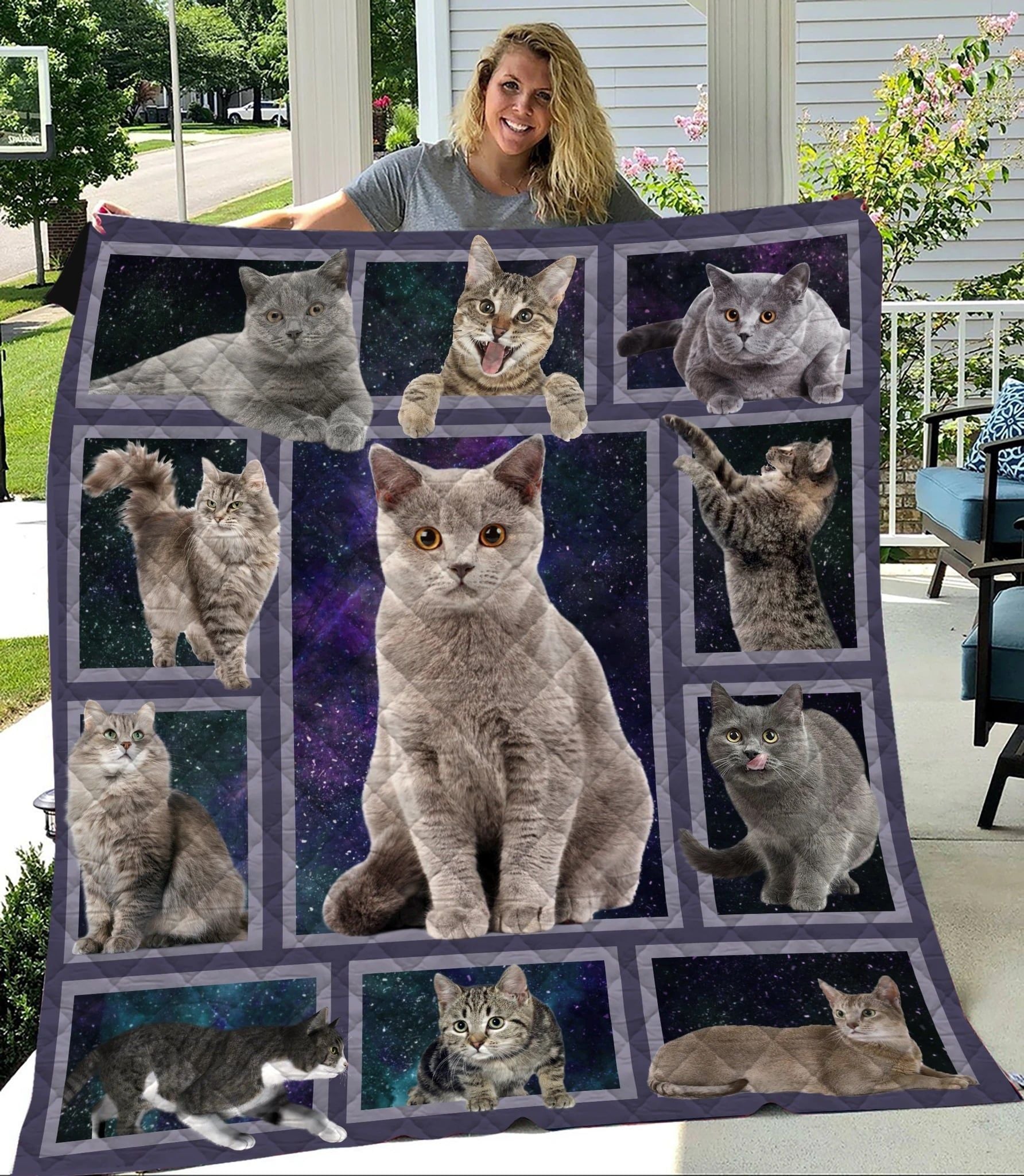 litzzy Cat Galaxy With Cat Fleece Blanket Christmas Christmas Gifts Merry Christmas Holiday Gifts Gift Dhc03011328Dd Quilt Blanket   