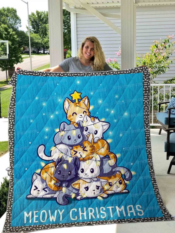 litzzy Cat Moewy Christmas CL14100066MDQ Fleece Blanket Quilt Blanket   