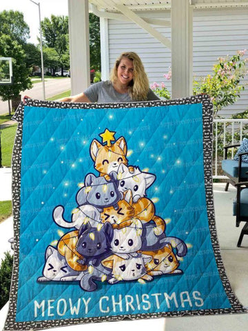litzzy Cat Moewy Christmas DHC14100066MDQ Fleece Blanket Quilt Blanket   
