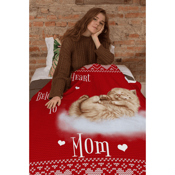 litzzy Cat Mom Christmas CLM2812160S Sherpa Fleece Blanket Sherpa Fleece Blanket   