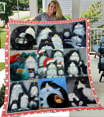 litzzy Cat Noel With Cat Fleece Blanket Christmas Christmas Gifts Merry Christmas Holiday Gifts Gift Dhc03011326Dd Quilt Blanket   