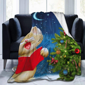 litzzy Cat Sing Christmas CLH2012079F Sherpa Fleece Blanket Sherpa Fleece Blanket   