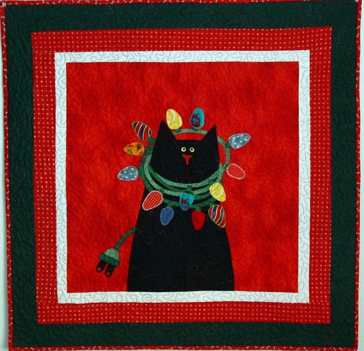 litzzy Cat With Christmas Lights CLT1812052H Fleece Blanket Quilt Blanket   