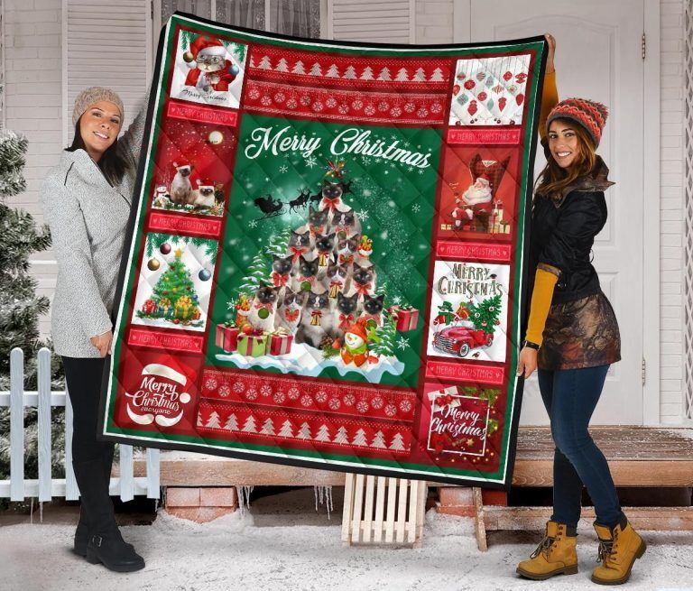 litzzy Cats Merry Christmas NC1009144CL Fleece Blanket Quilt Blanket   