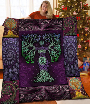 litzzy Celtic Tree Of Life Fleece Blanket HST25105025 Quilt Blanket   