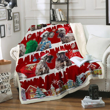 litzzy Cesky Terrier Snow Christmas CL11120288MDF Sherpa Fleece Blanket Sherpa Fleece Blanket   