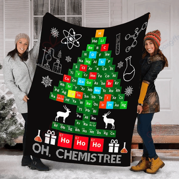 litzzy Chemistry Christmas Tree AM2910419CL Sherpa Fleece Blanket Sherpa Fleece Blanket   