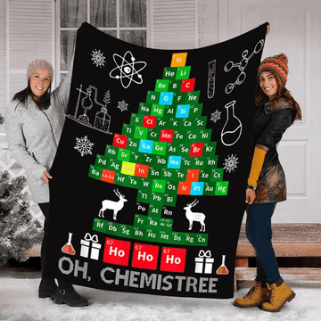 litzzy Chemistry Christmas Tree CLM2012123S Sherpa Fleece Blanket Sherpa Fleece Blanket   