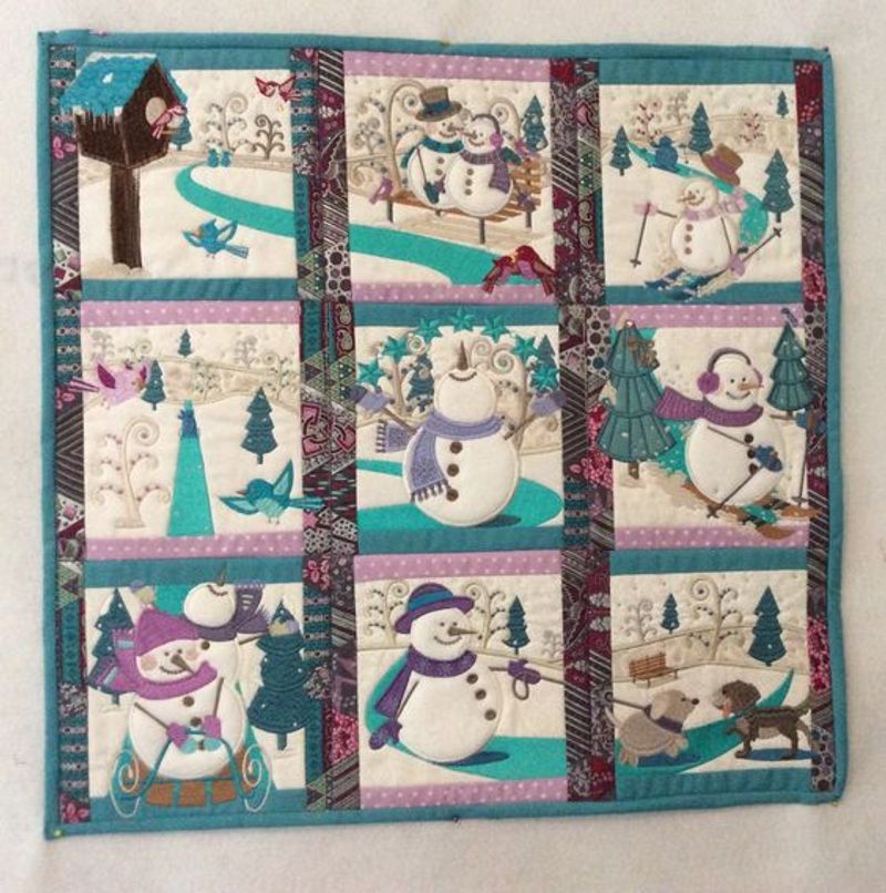 litzzy Cherish Snowman CLH2511038Q Fleece Blanket Quilt Blanket   