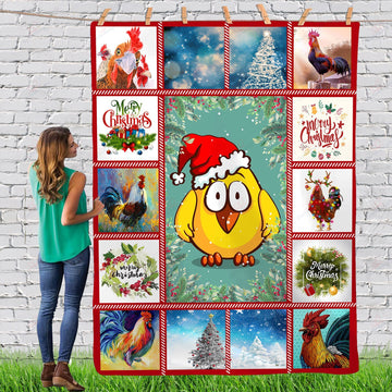 litzzy Chicken Gorgeous Merry Christmas Animal Reindeer Xmas TH0911072CL Sherpa Fleece Blanket Sherpa Fleece Blanket   