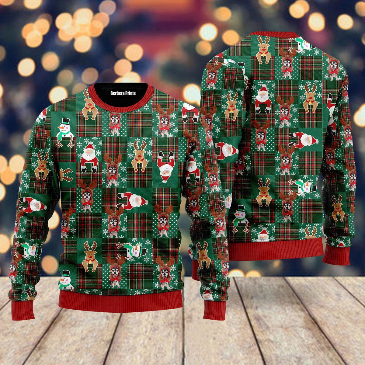 litzzy Chihuahua Reindeer Costume With Santa And Deer Ugly Christmas Sweater | For Men & Women | UH2206 - Ugly Sweater Gift For Lover sweater   