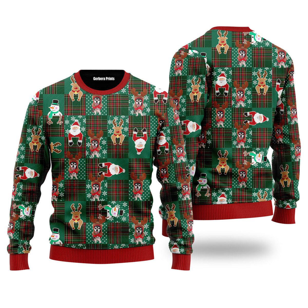 litzzy Chihuahua Reindeer Costume With Santa And Deer Ugly Christmas Sweater | For Men & Women | UH2206 - Ugly Sweater Gift For Lover sweater Colorful S 