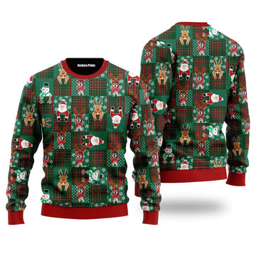 litzzy Chihuahua Reindeer Costume With Santa And Deer Ugly Christmas Sweater | For Men & Women | UH2206 - Ugly Sweater Gift For Lover sweater Colorful S 